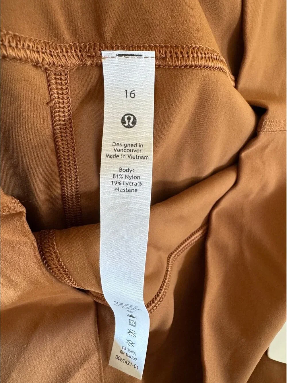 Lululemon Align High Rise 25” Copper Brown Size 16 NWT